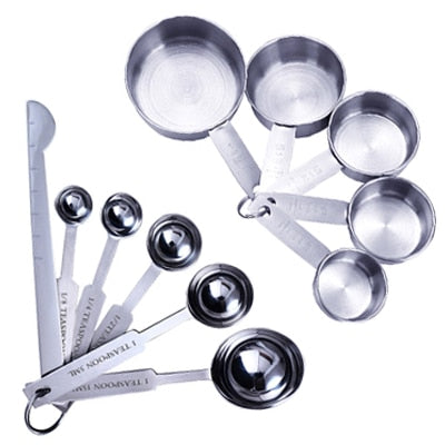 Stainless Steel Measuring Cups and Spoons