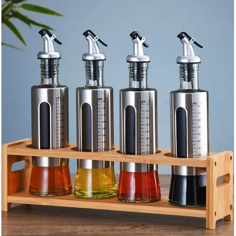 Glass Oil Bottle Dispenser with Scale Multifunctional
