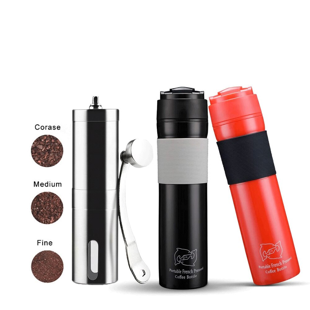 Portable French Press and Coffee Grinder