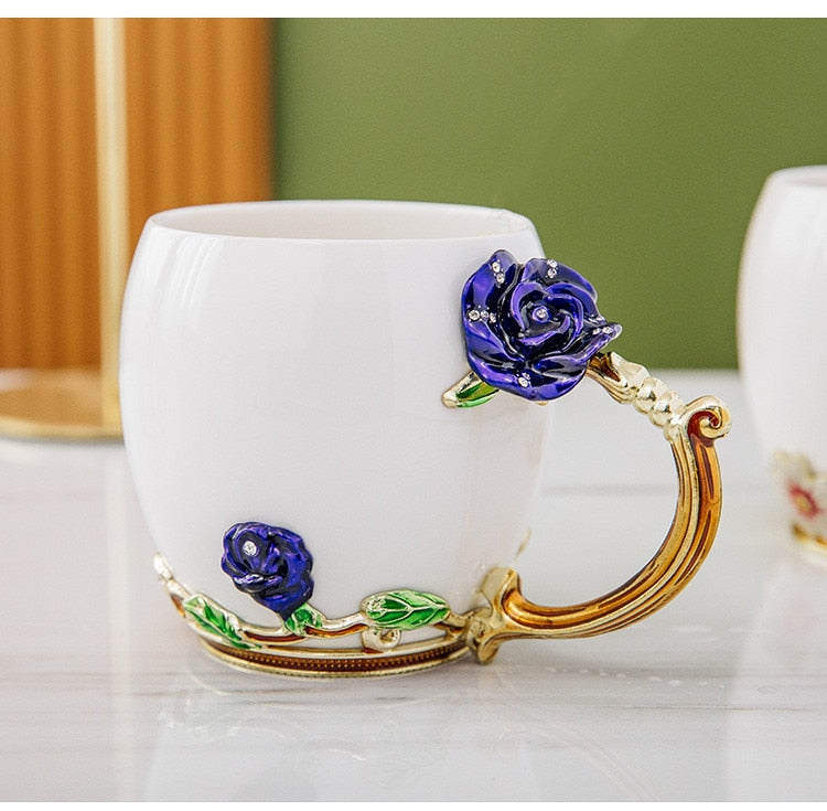 Elegant Floral Ceramic Tea/Coffee Mug