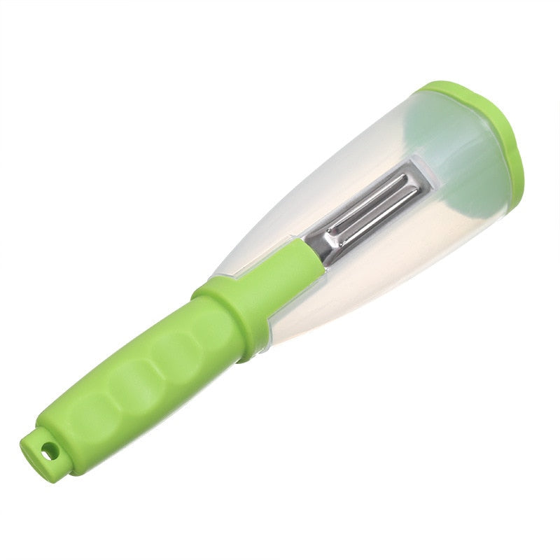 Vegetable Peeler with Storage Attachment