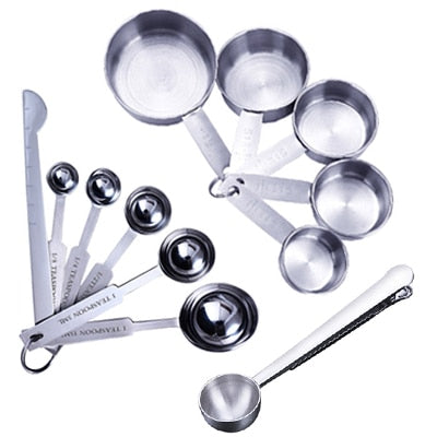 Stainless Steel Measuring Cups and Spoons