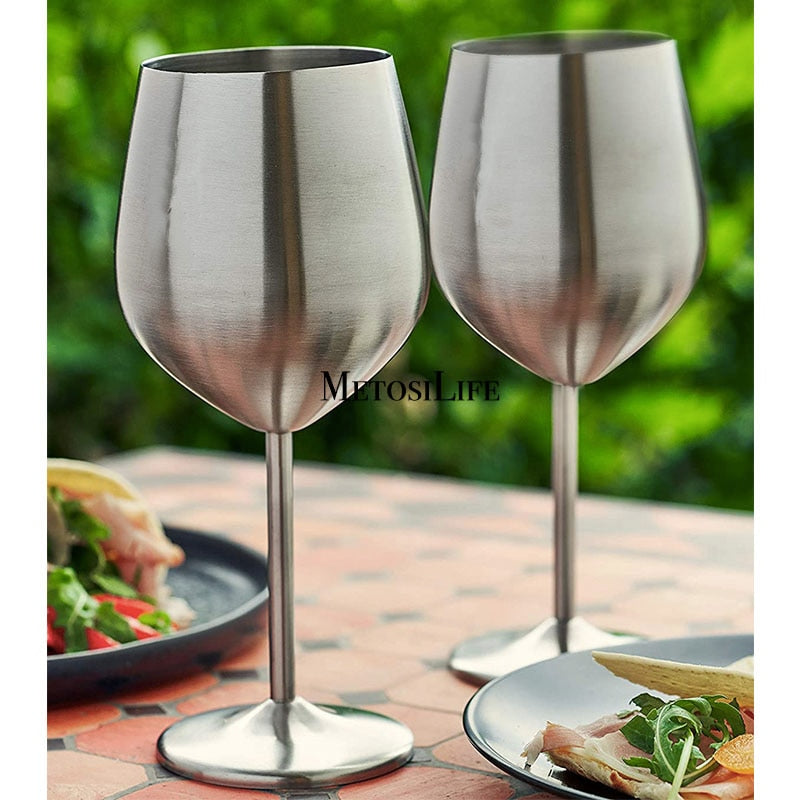 Stemmed Stainless Steel Wine Glasses