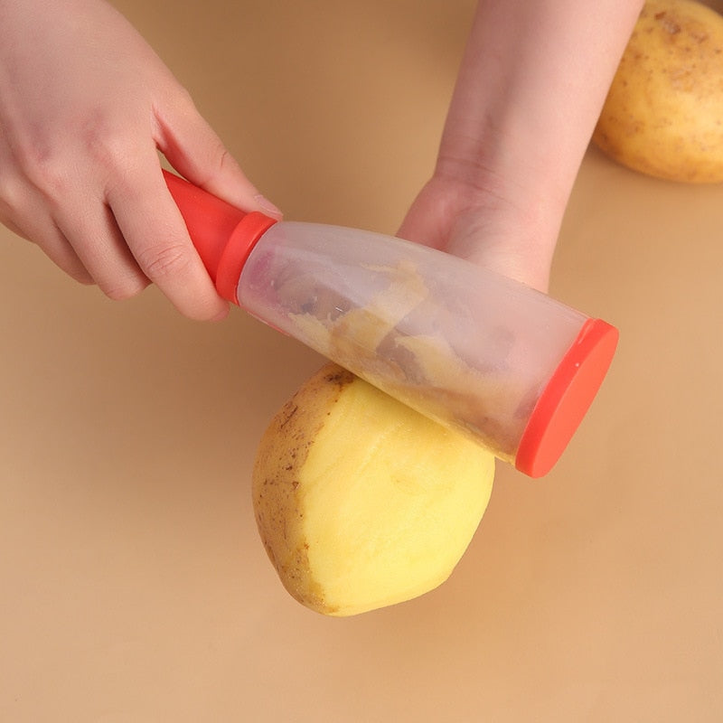 Vegetable Peeler with Storage Attachment