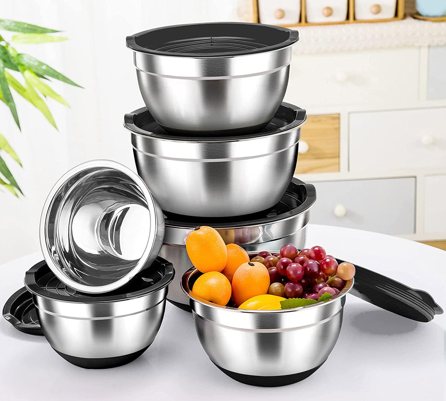 Stainless Steel Mixing Bowls w/ Silicone Bottom