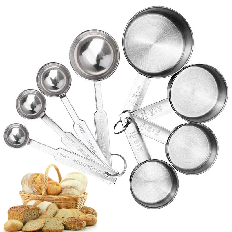 Stainless Steel Measuring Cups and Spoons