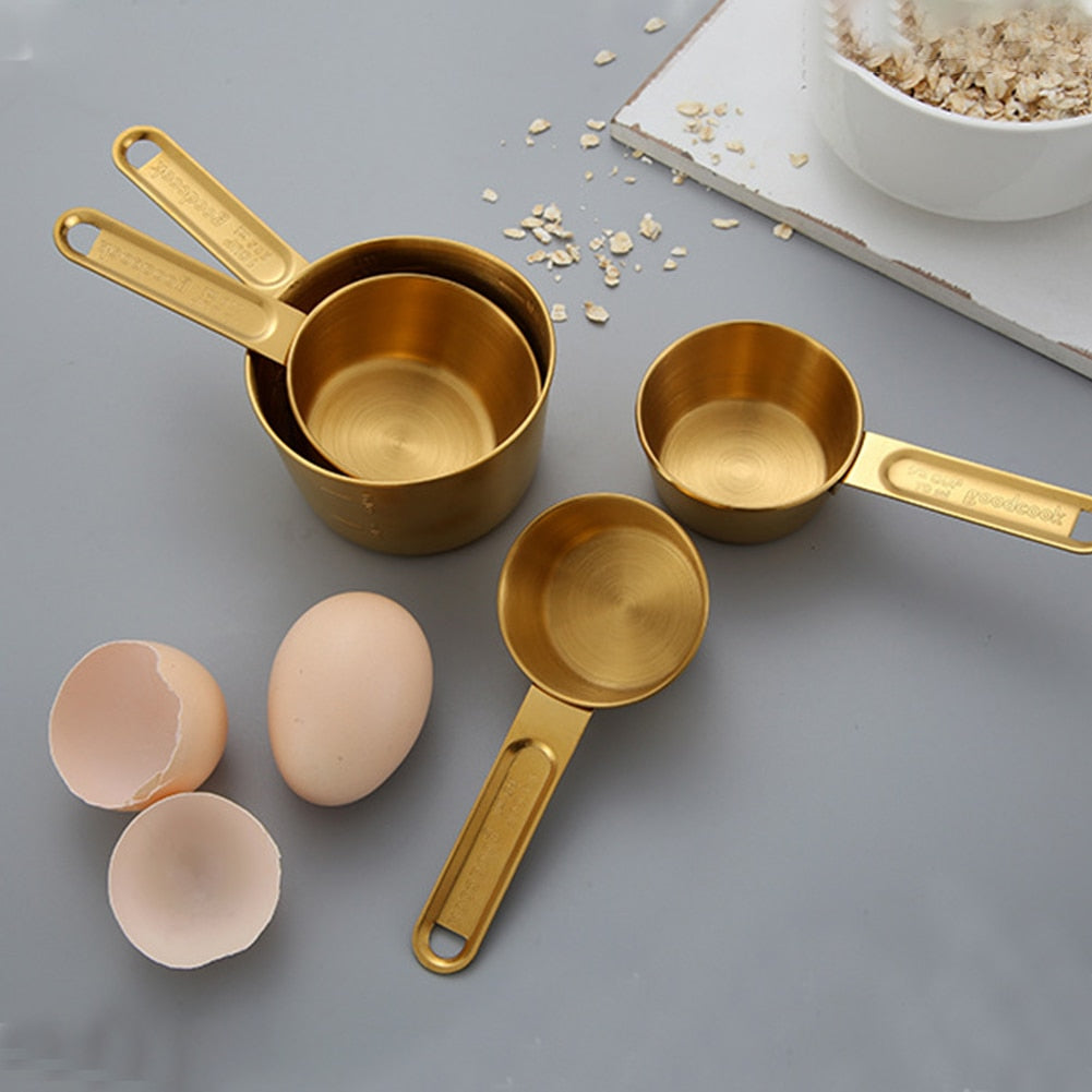 Rose Gold and Gold Coated Stainless Steel Measuring Spoons and Cups