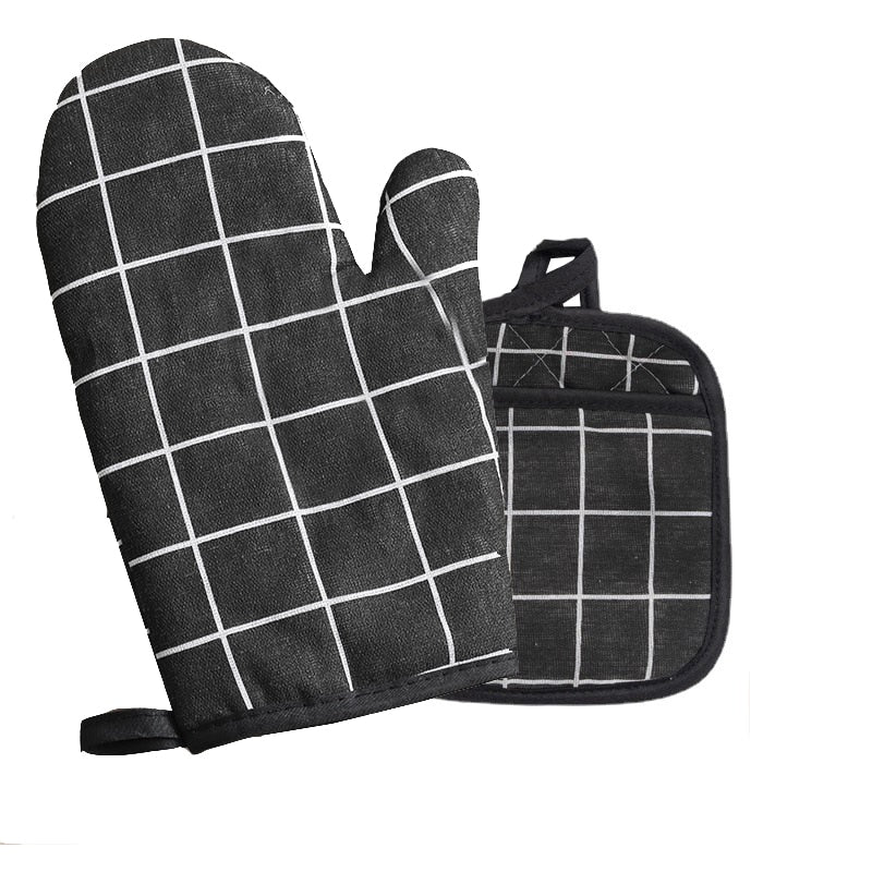 Plaid Padded Oven Mitts