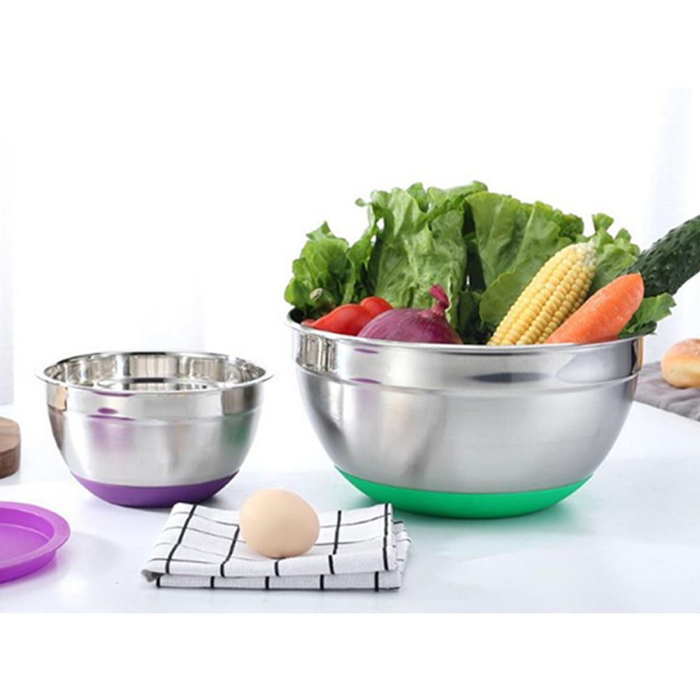 Stainless Steel Mixing Bowl with Non-Slip Silicone Bottom