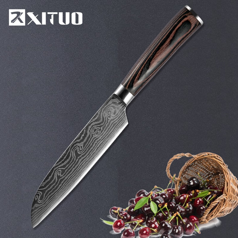 Laser Pattern Japanese Stainless Steel Knife Set