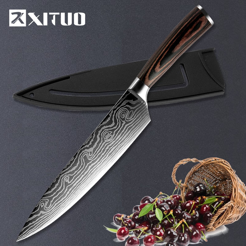 Laser Pattern Japanese Stainless Steel Knife Set