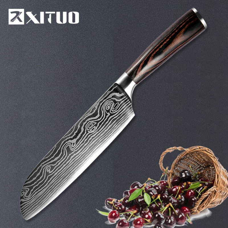 Laser Pattern Japanese Stainless Steel Knife Set