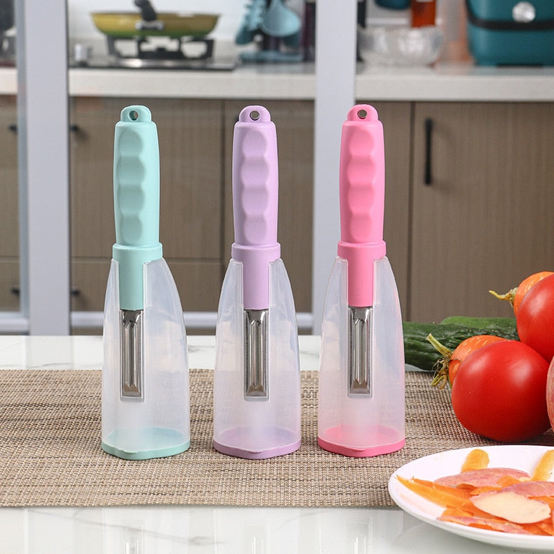 Vegetable Peeler with Storage Attachment