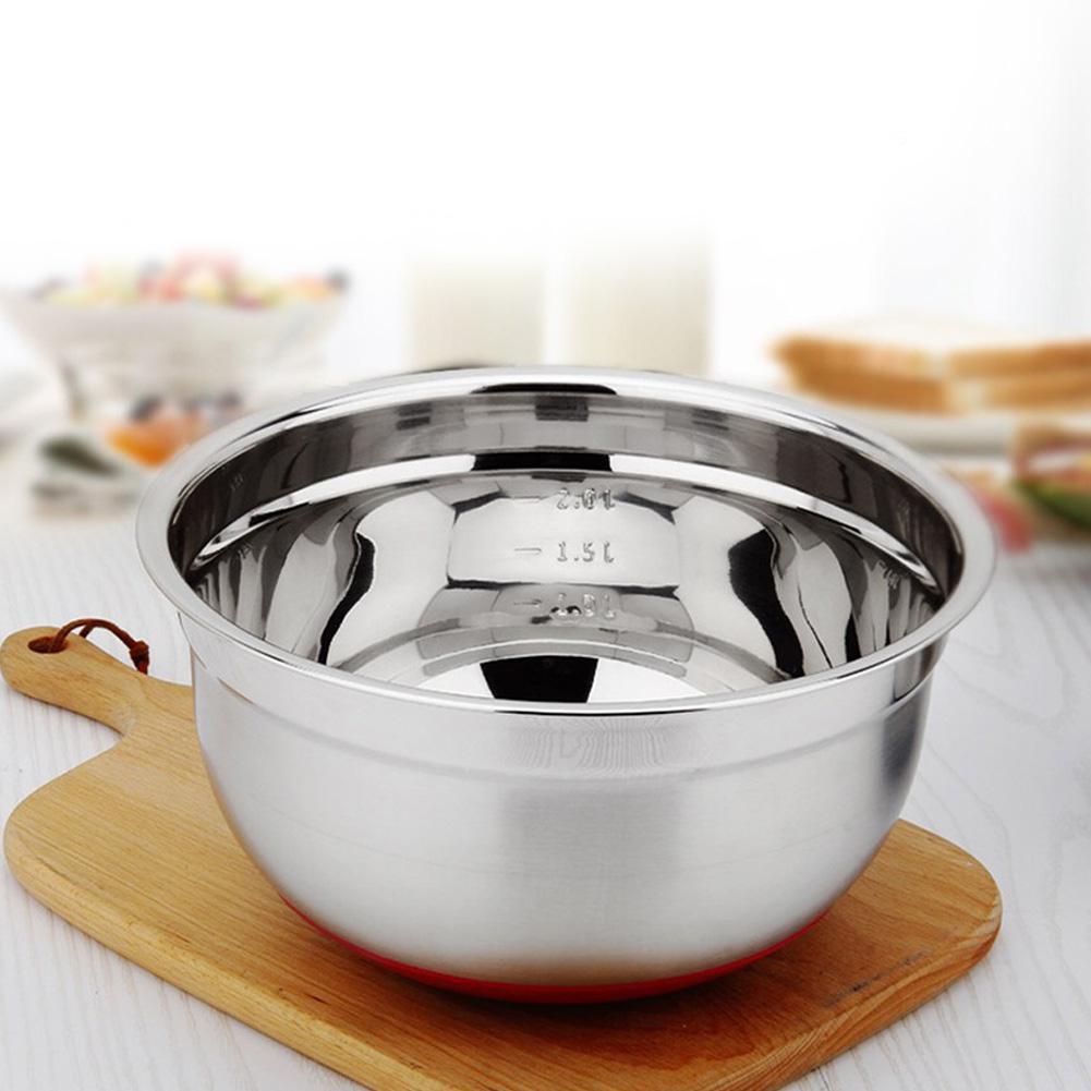 Stainless Steel Mixing Bowl with Non-Slip Silicone Bottom