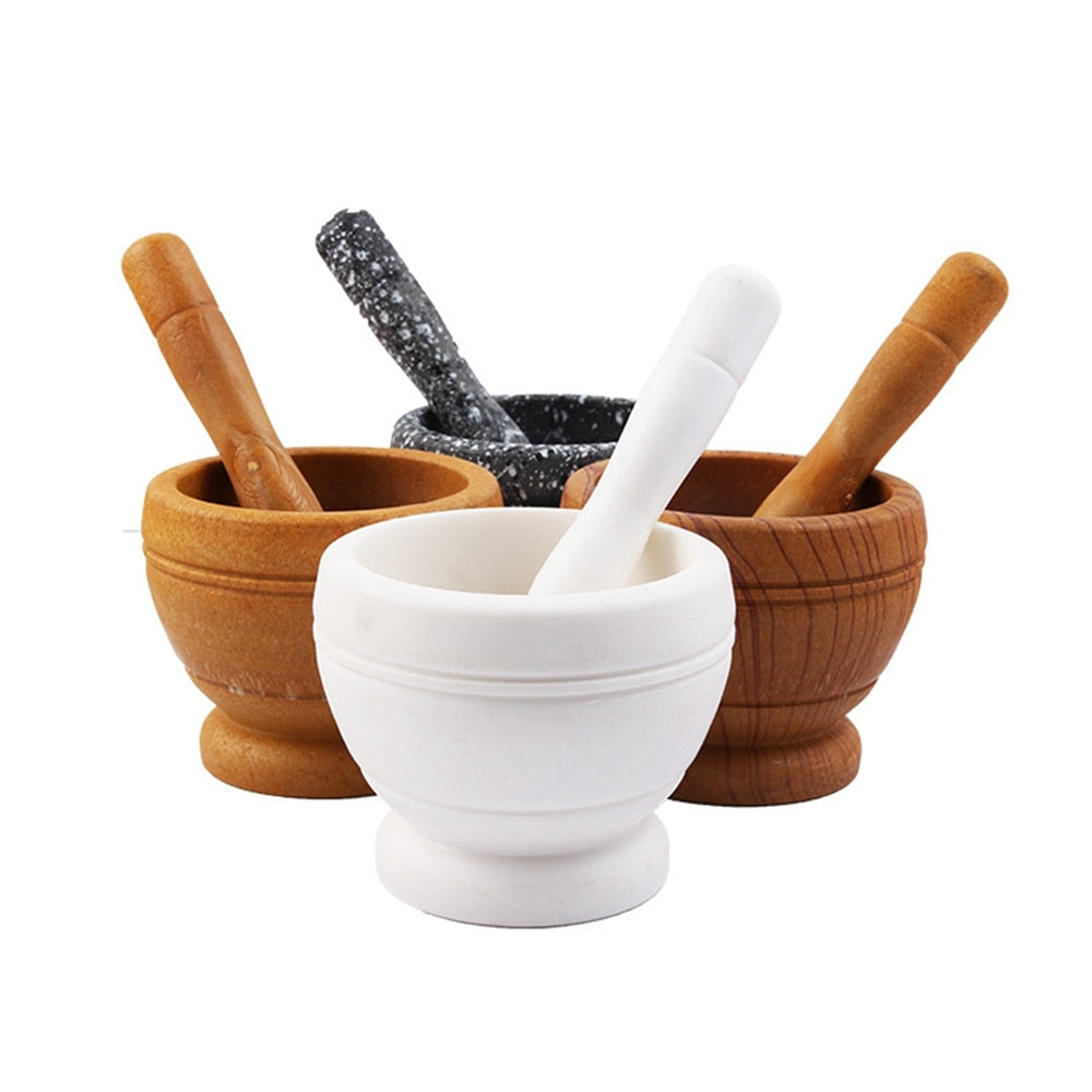 Wooden Mortar Pestle Bowl