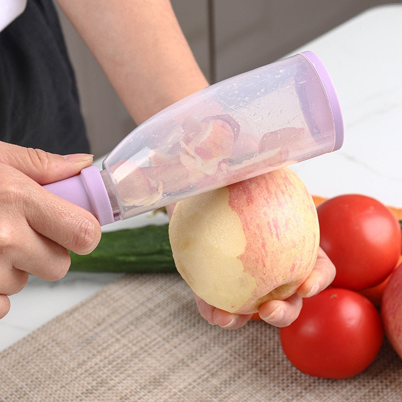 Vegetable Peeler with Storage Attachment