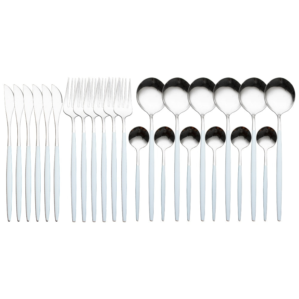 24 Piece Gold Silverware Set