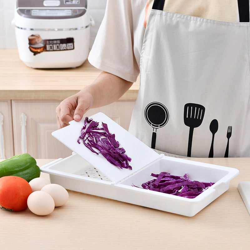 Multifunctional Chopping Blocks With Storage Drain, Storage box,Plastic Cutting Board