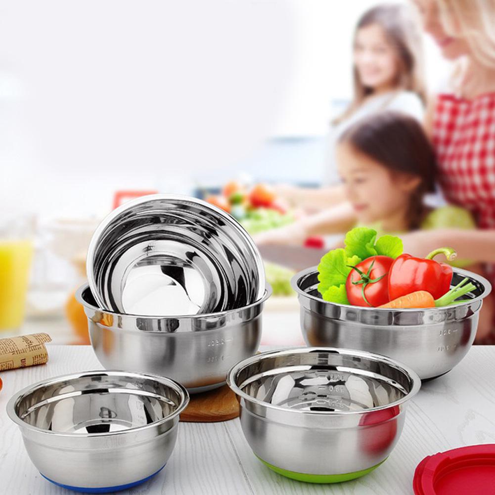 Stainless Steel Mixing Bowl with Non-Slip Silicone Bottom