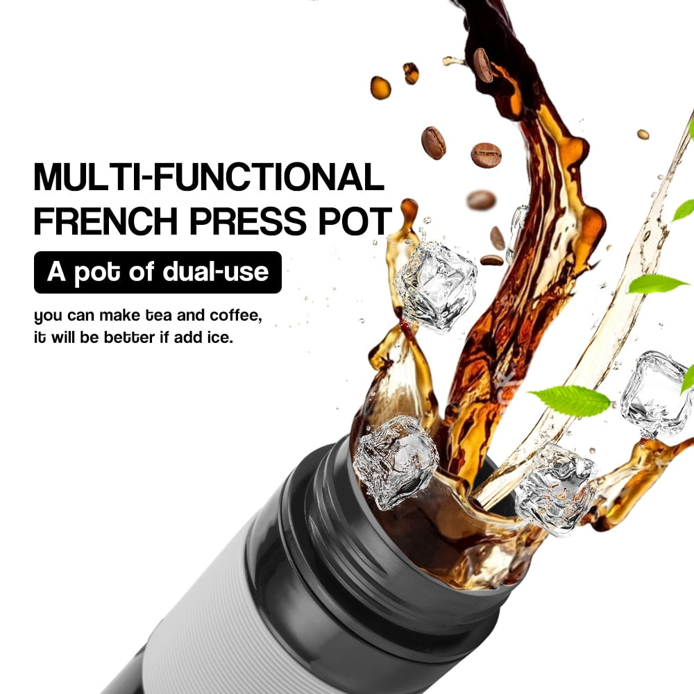 Portable French Press and Coffee Grinder