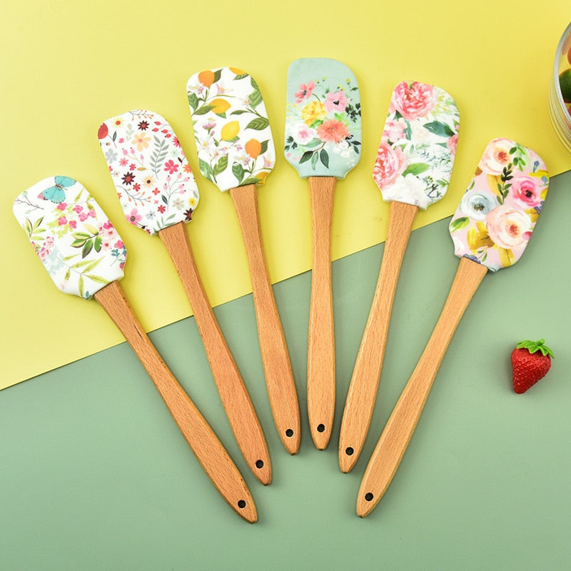 Floral Silicone Rubber Heat Spatula