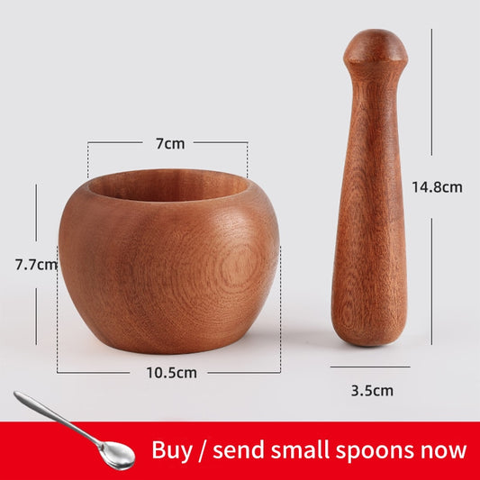 Bamboo Wood Mortar and Pestle Set