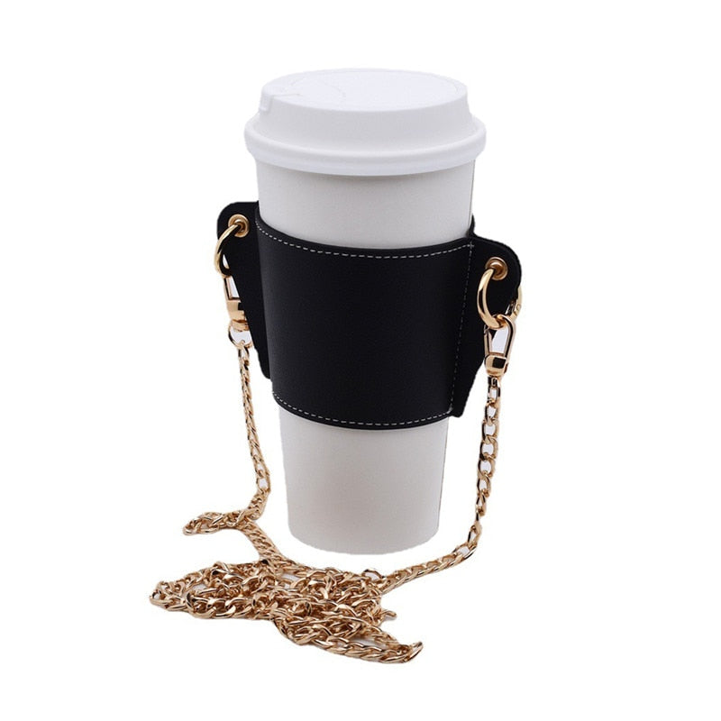 Portable Leather Cup Holder Anti-Scald