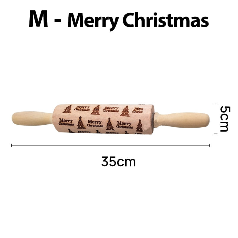 Christmas Embossing Rolling Pins With Patterns