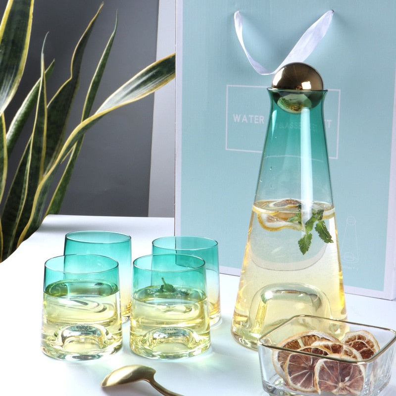 5Pcs European Glass Water Jug