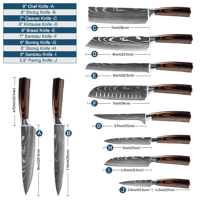 Japanese Stainless Steel Knife  Sets