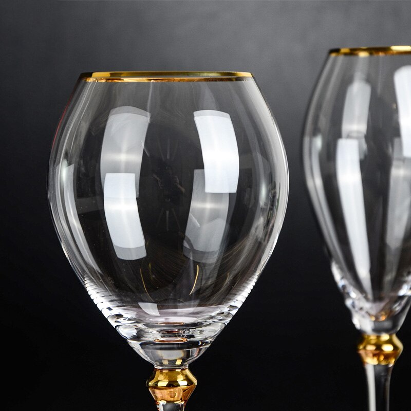 Retro Crystal Champagne and Wine Glasses