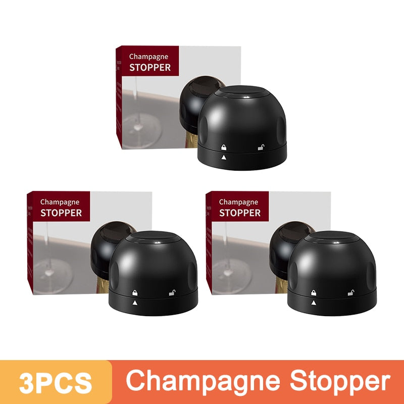 Vacuum Wine Stoppers Reusable & Wine Bottle Stoppers Champagne Sealer Cap Set Leak-proof