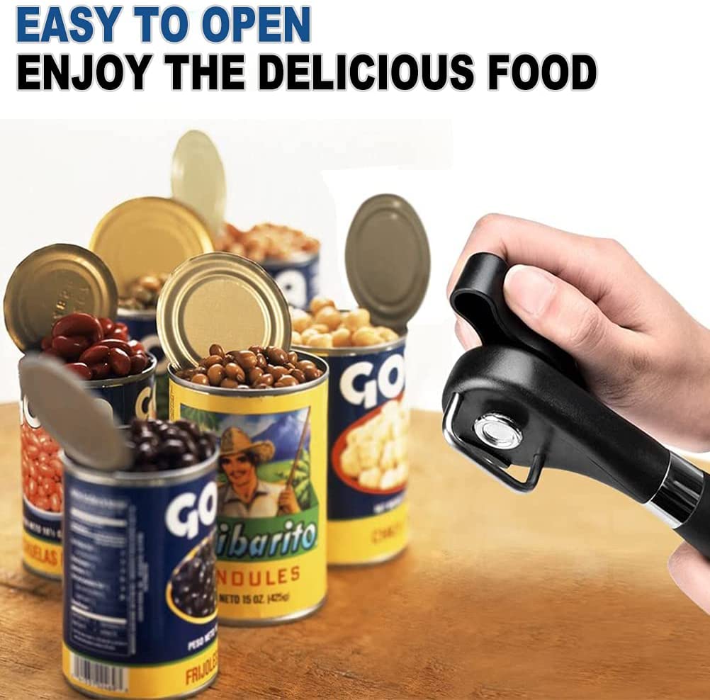 Safe Cut Can Opener, Smooth Edge Can Opener handheld, Food Grade Stainless Steel Cutting Can Opener for Kitchen & Restaurant