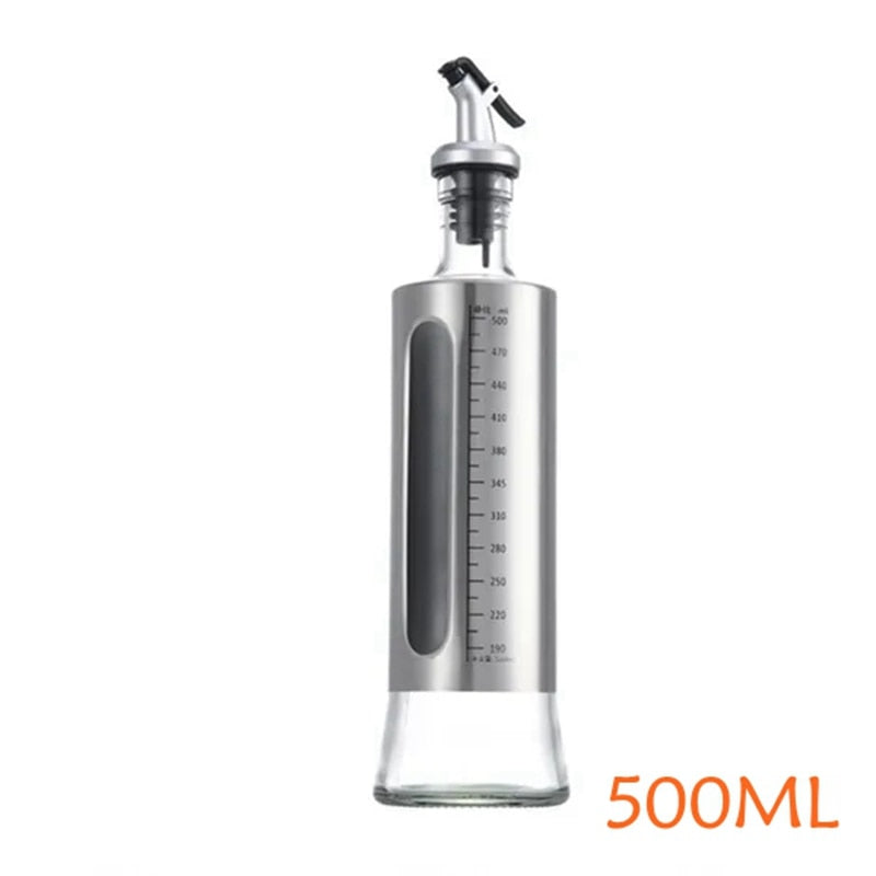 Glass Oil Bottle Dispenser with Scale Multifunctional