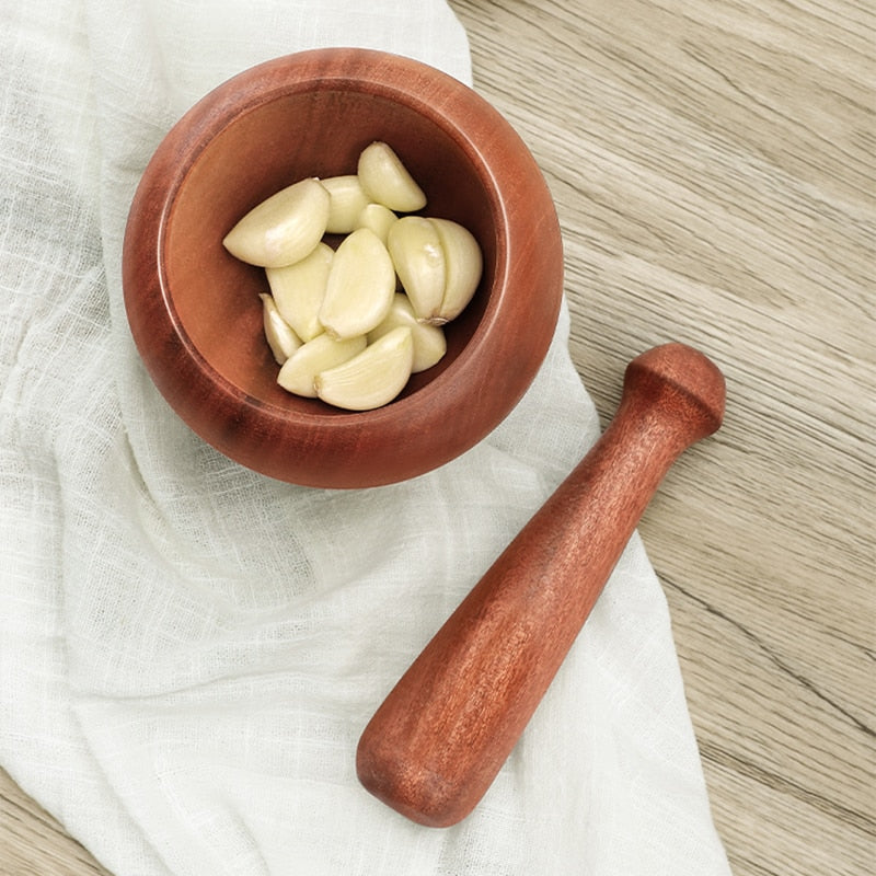 Bamboo Wood Mortar and Pestle Set