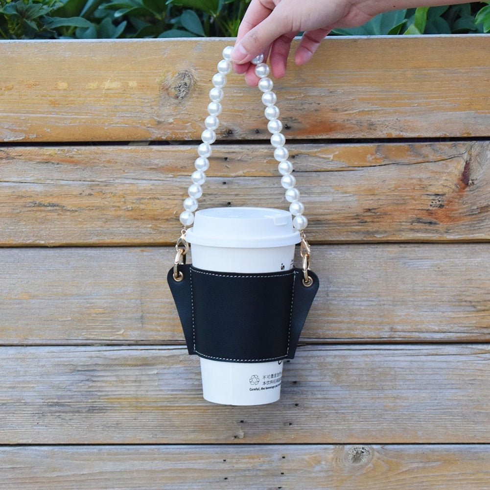 Portable Leather Cup Holder Anti-Scald