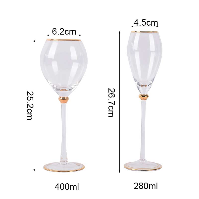 Retro Crystal Champagne and Wine Glasses