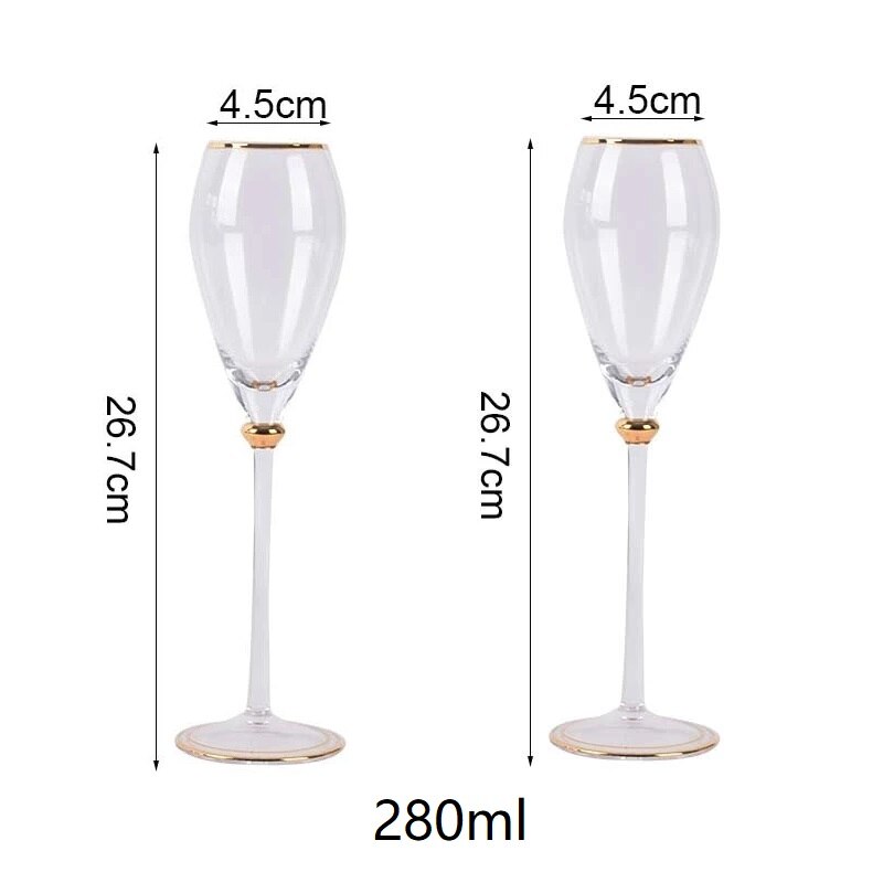 Retro Crystal Champagne and Wine Glasses