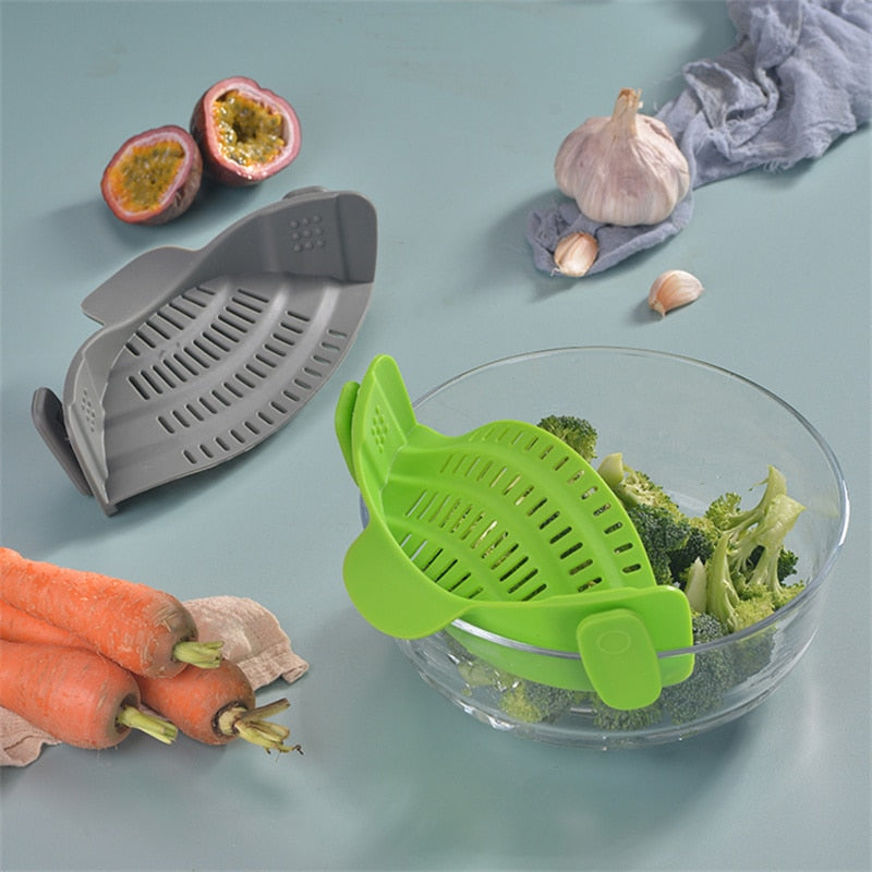 Silicone Kitchen Strainer Clip Pan Drain