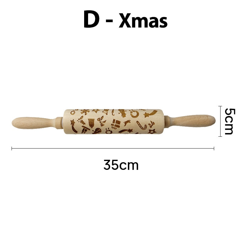 Christmas Embossing Rolling Pins With Patterns