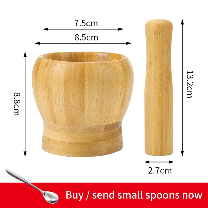 Bamboo Wood Mortar and Pestle Set